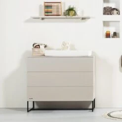 Kidsmill Modular Babykamer- Mat Oatemal | Bed 60 X 120 Cm + Commode -Beste Babyserie Winkel Modular oatmeal SFEER v2 1 22c2