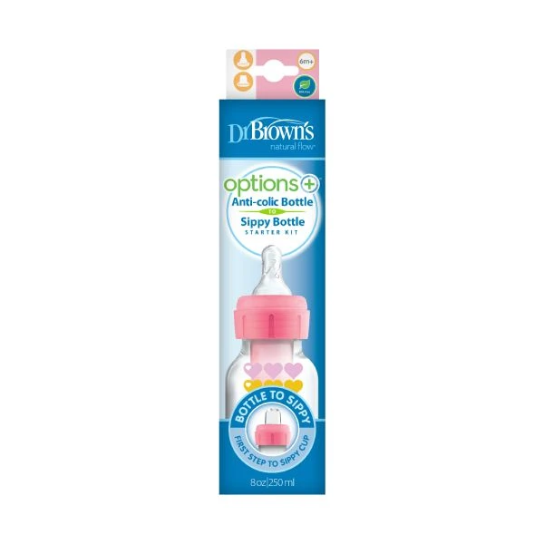 Dr. Brown’s Options+ Starter Kit Fles / Sippy Smal Roze 250 Ml -Beste Babyserie Winkel dr. brown s options starter kit fles sippy smal roze 250 ml 3 80fe