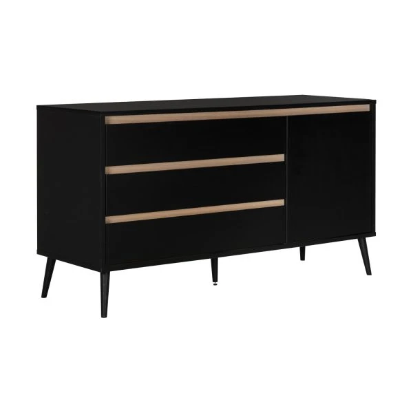 Europe Baby Sterre Commode XL Zwart / Oak Europe Baby Sterre Commode XL Zwart / Oak -Beste Babyserie Winkel