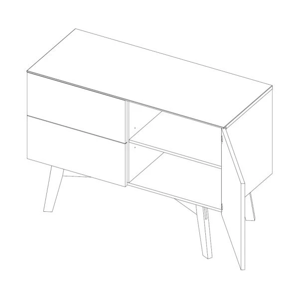 Kidsmill Sixties Commode Wit Mat / Naturel Kidsmill Sixties Commode Wit Mat / Naturel -Beste Babyserie Winkel