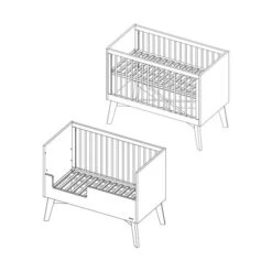 Kidsmill Sixties Babybed Wit Mat / Walnoot 60 X 120 Cm -Beste Babyserie Winkel knipsel sixties cot bed 60 x 120 8 7458