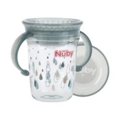 Nuby 360º Wonder Beker Met Handvat 240 Ml Grijs