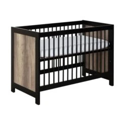 Europe Baby Vittoria Babykamer Zwart / Oldwood| Bed 60 X 120 Cm + Commode -Beste Babyserie Winkel vittoria ledikant 2 2 b493